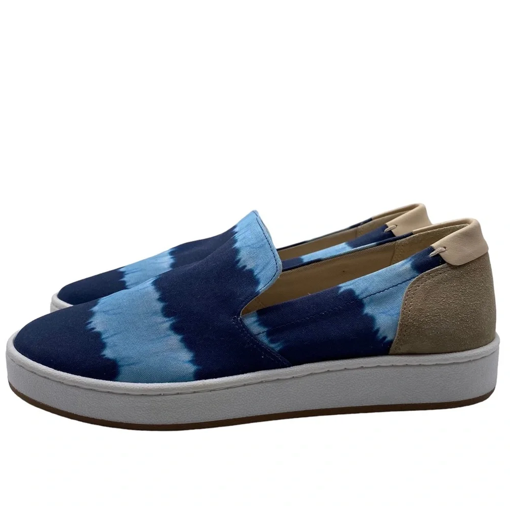 Lucky Brand Slip On Shoe Hadie Blue Tie Dye Canvas Leather Casual Size 9.5 - Picture 10 of 10
